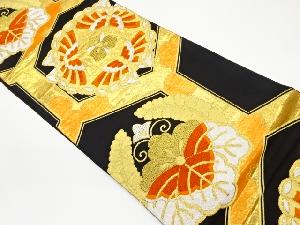 亀甲に桐・向かい蝶模様織出し袋帯